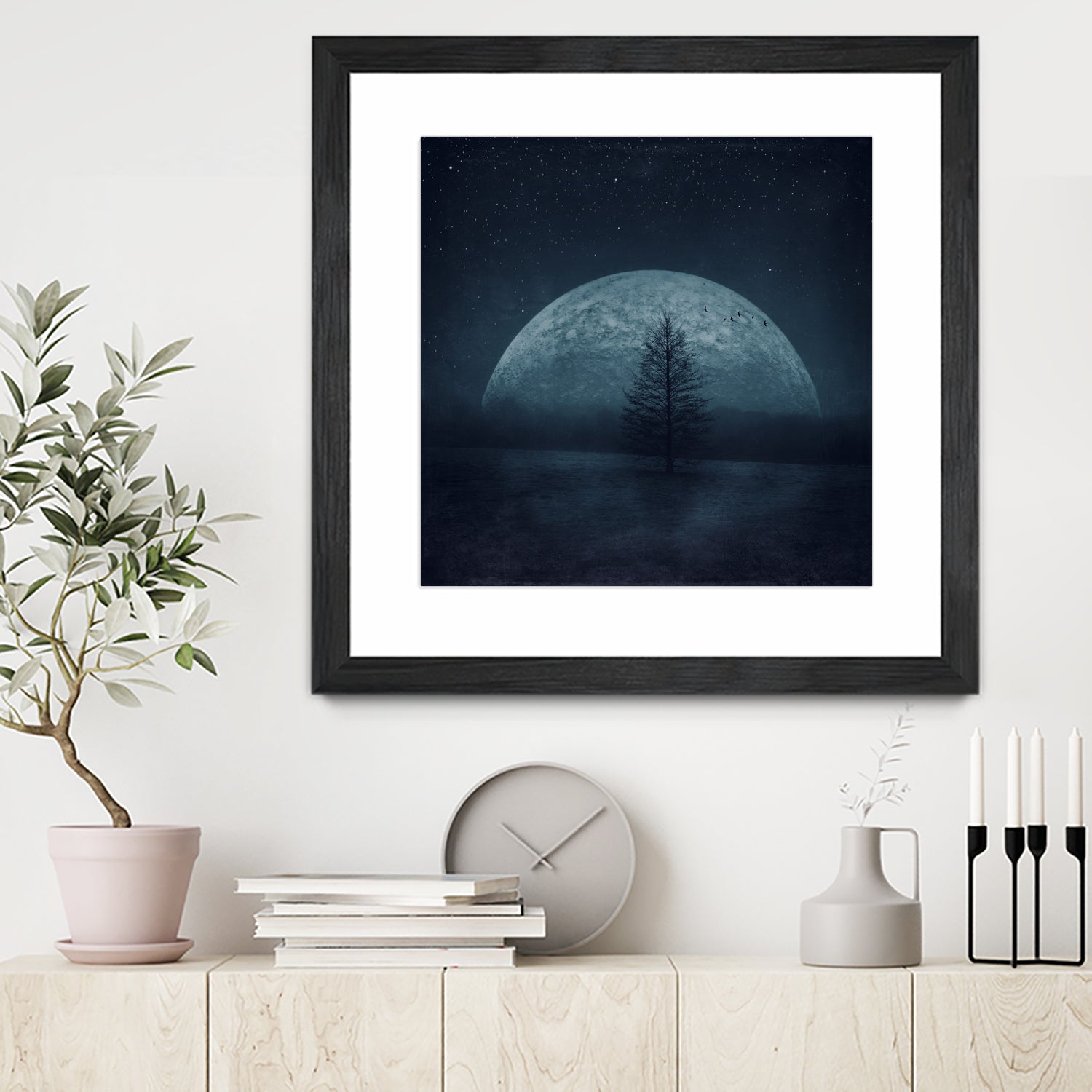 moon twilight by Dirk Wüstenhagen on GIANT ART - blue photo manipulation