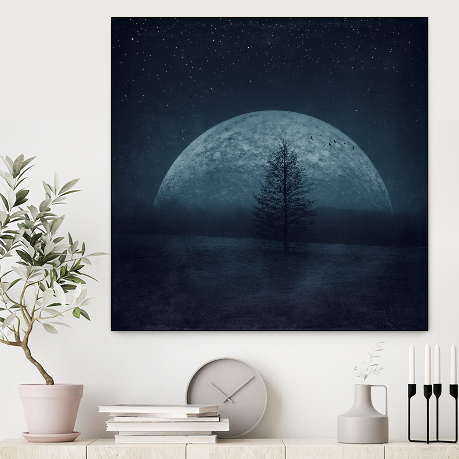 moon twilight by Dirk Wüstenhagen on GIANT ART - blue photo manipulation