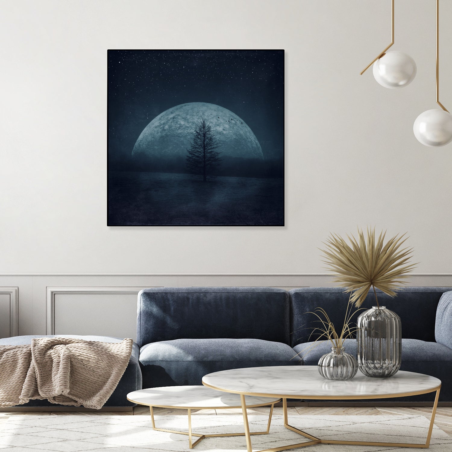 moon twilight by Dirk Wüstenhagen on GIANT ART - blue photo manipulation