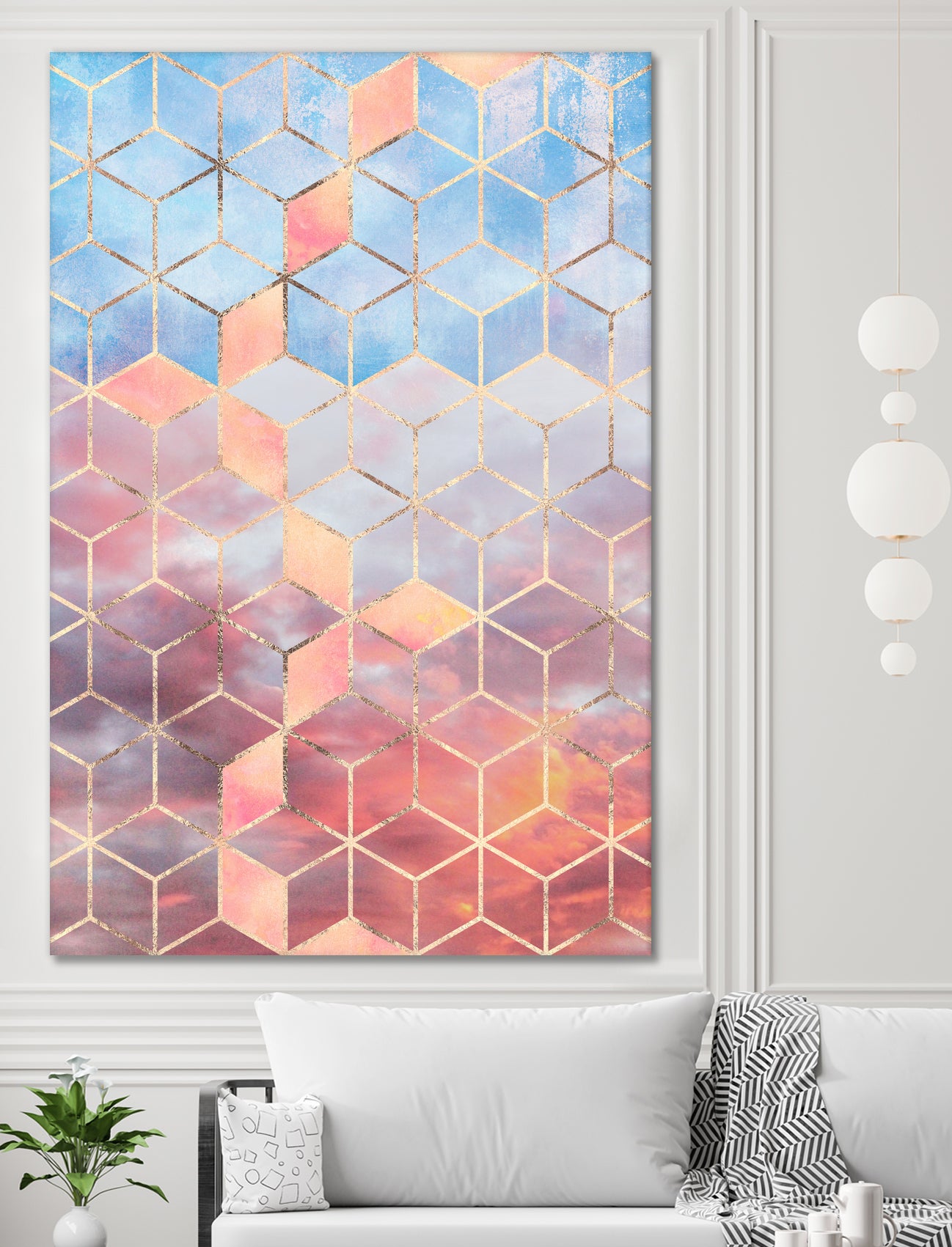 Magic Sky Cubes by Elisabeth Fredriksson on GIANT ART - yellow digital painting