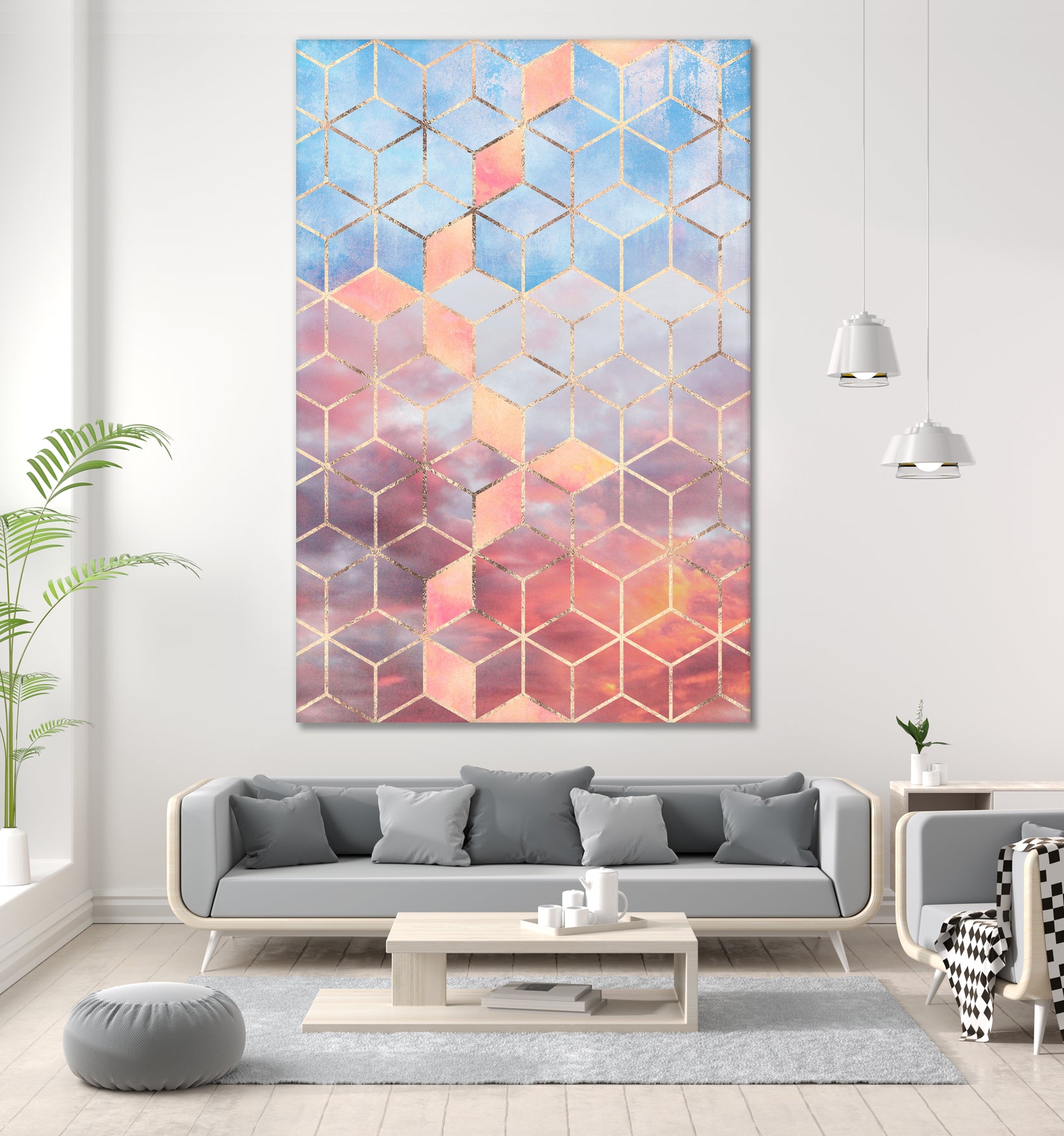 Magic Sky Cubes by Elisabeth Fredriksson on GIANT ART - yellow digital painting