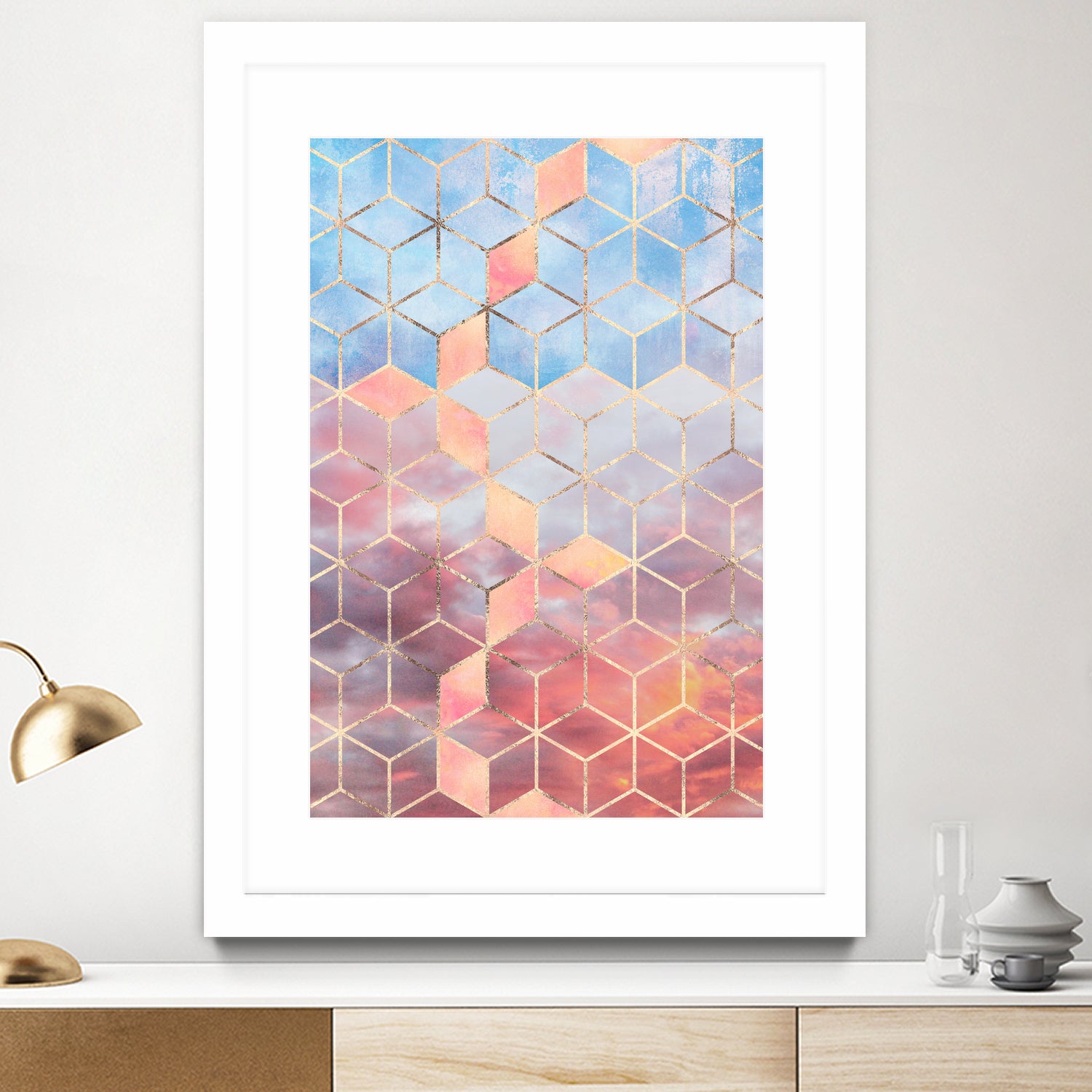 Magic Sky Cubes by Elisabeth Fredriksson on GIANT ART - yellow digital painting