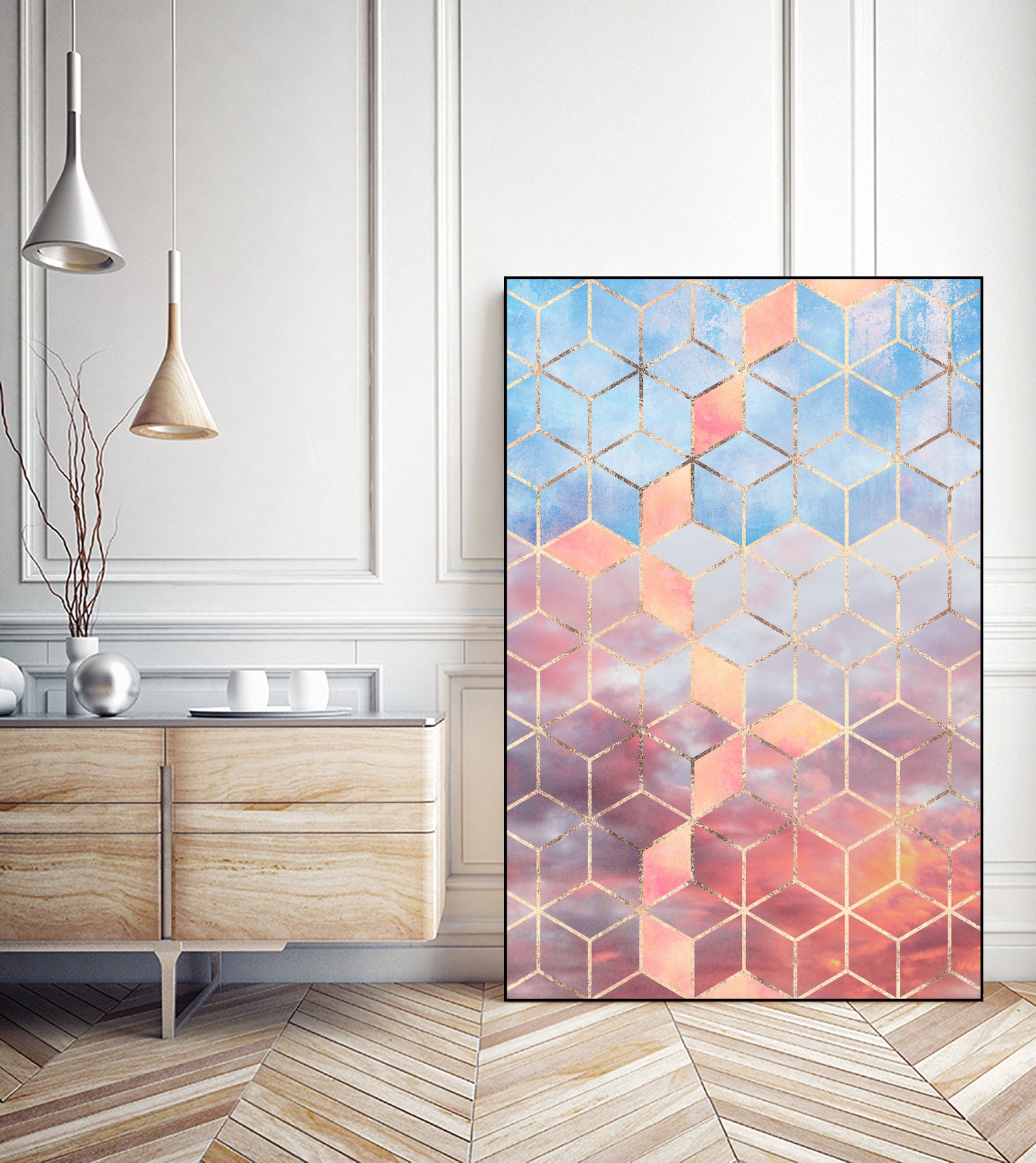 Magic Sky Cubes by Elisabeth Fredriksson on GIANT ART - yellow digital painting