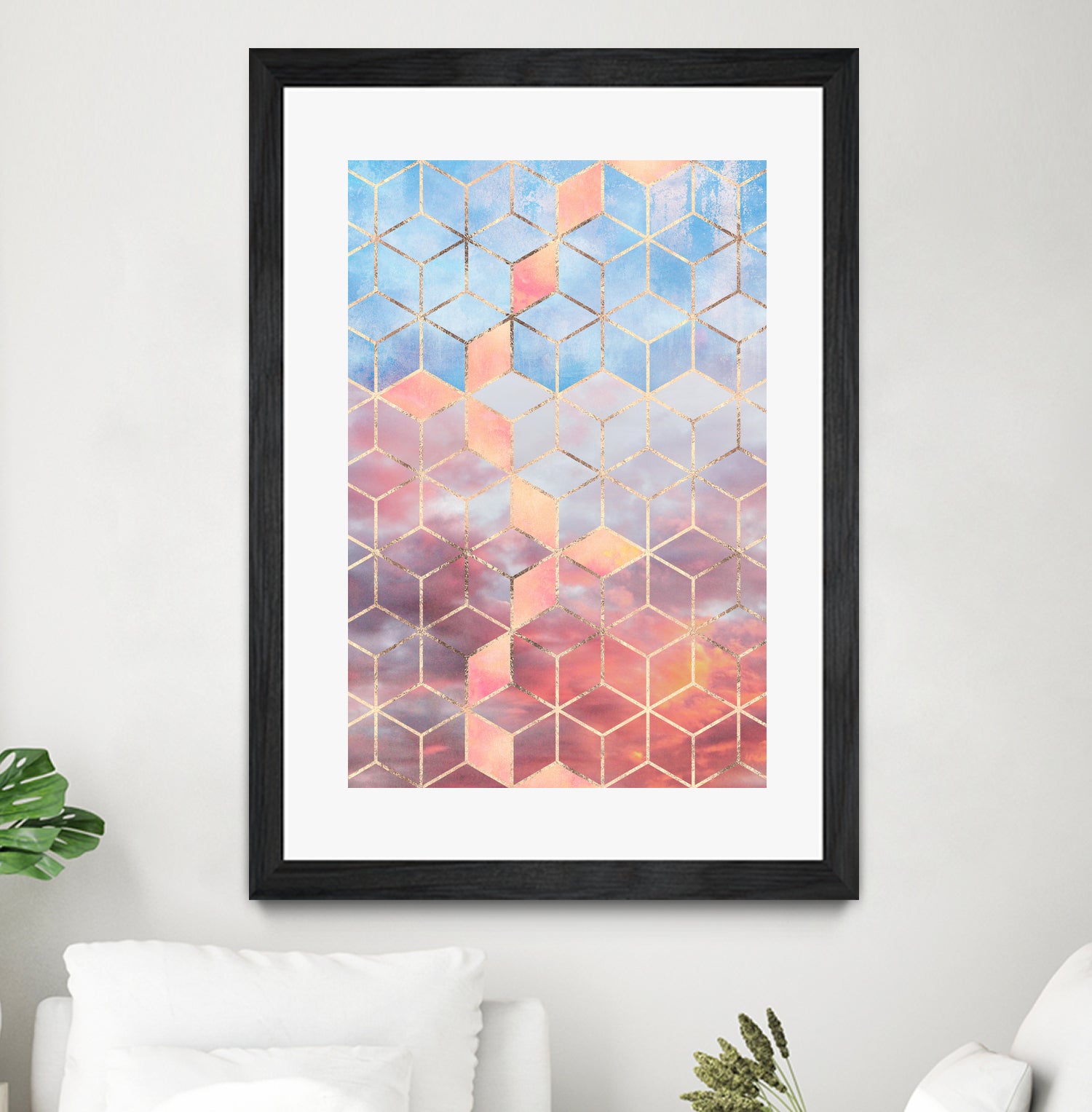 Magic Sky Cubes by Elisabeth Fredriksson on GIANT ART - yellow digital painting