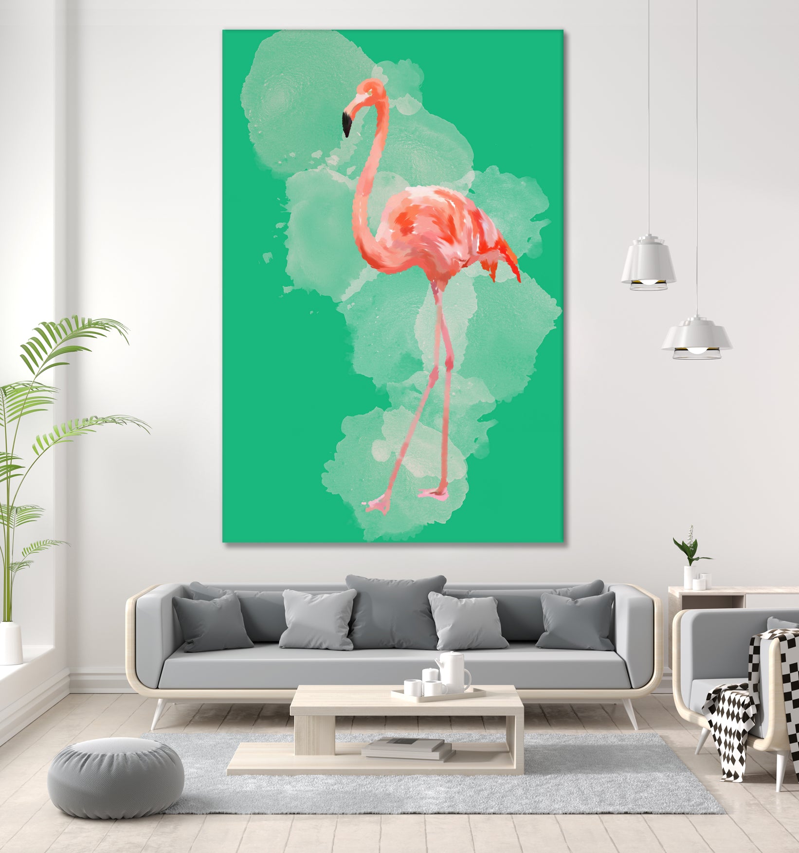 FLAMINGO: THE PINK BEAUTY by Rebecca Allen on GIANT ART - pink digital painting