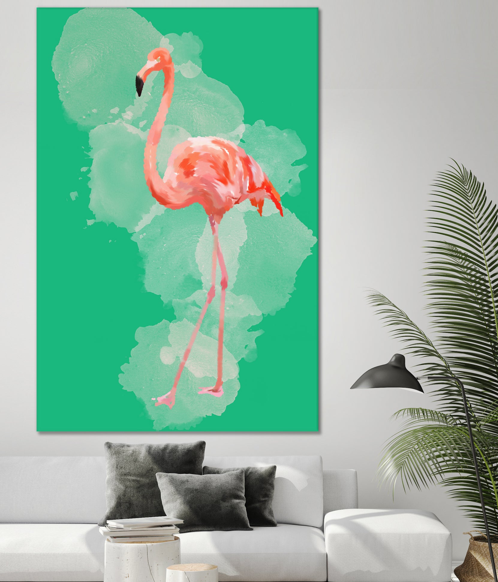 FLAMINGO: THE PINK BEAUTY by Rebecca Allen on GIANT ART - pink digital painting