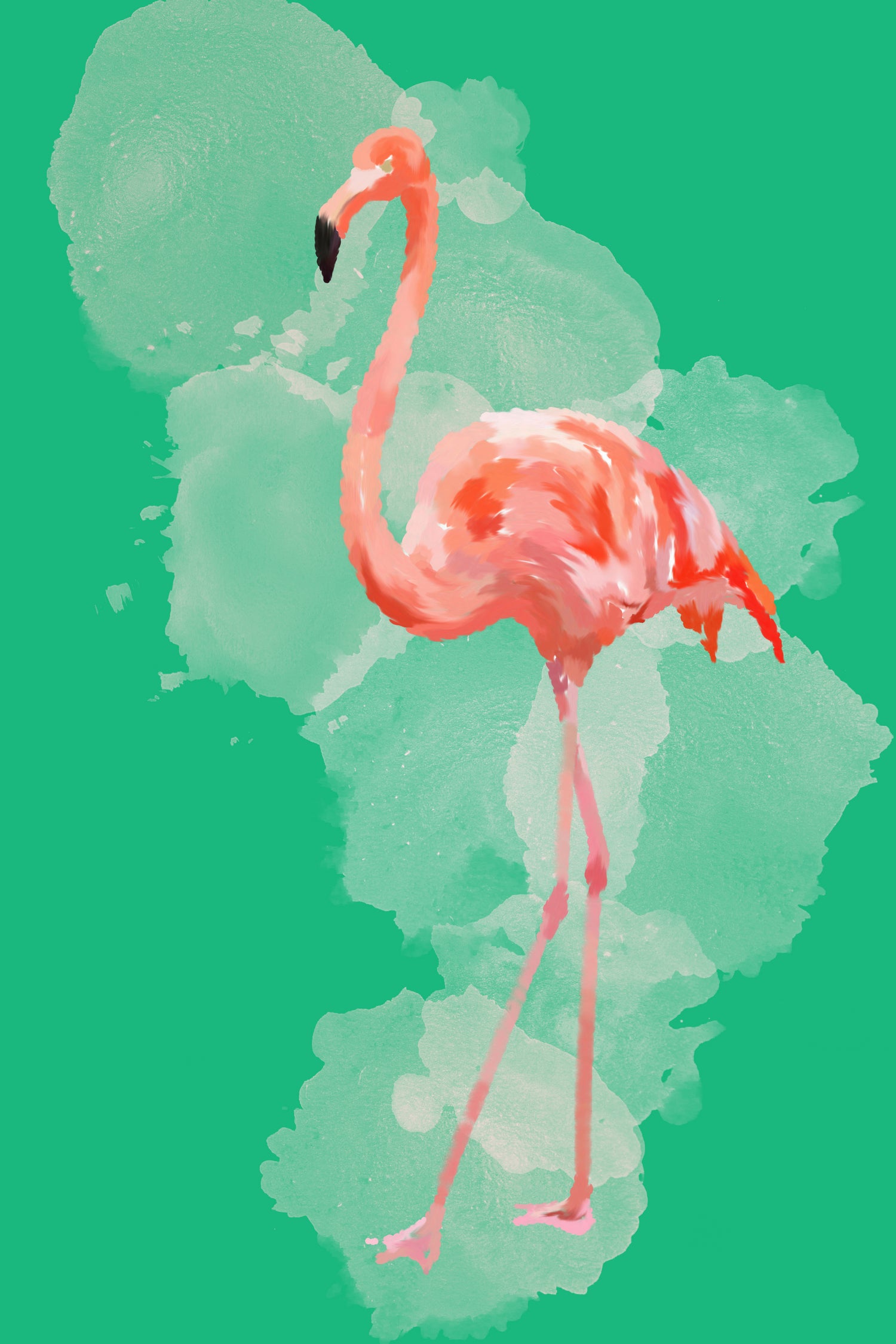 FLAMINGO: THE PINK BEAUTY by Rebecca Allen on GIANT ART - pink digital painting