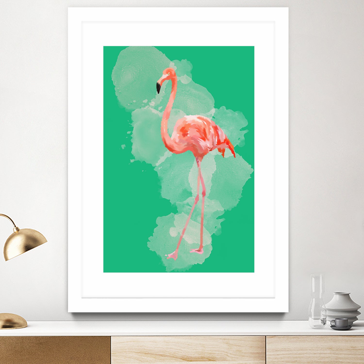 FLAMINGO: THE PINK BEAUTY by Rebecca Allen on GIANT ART - pink digital painting