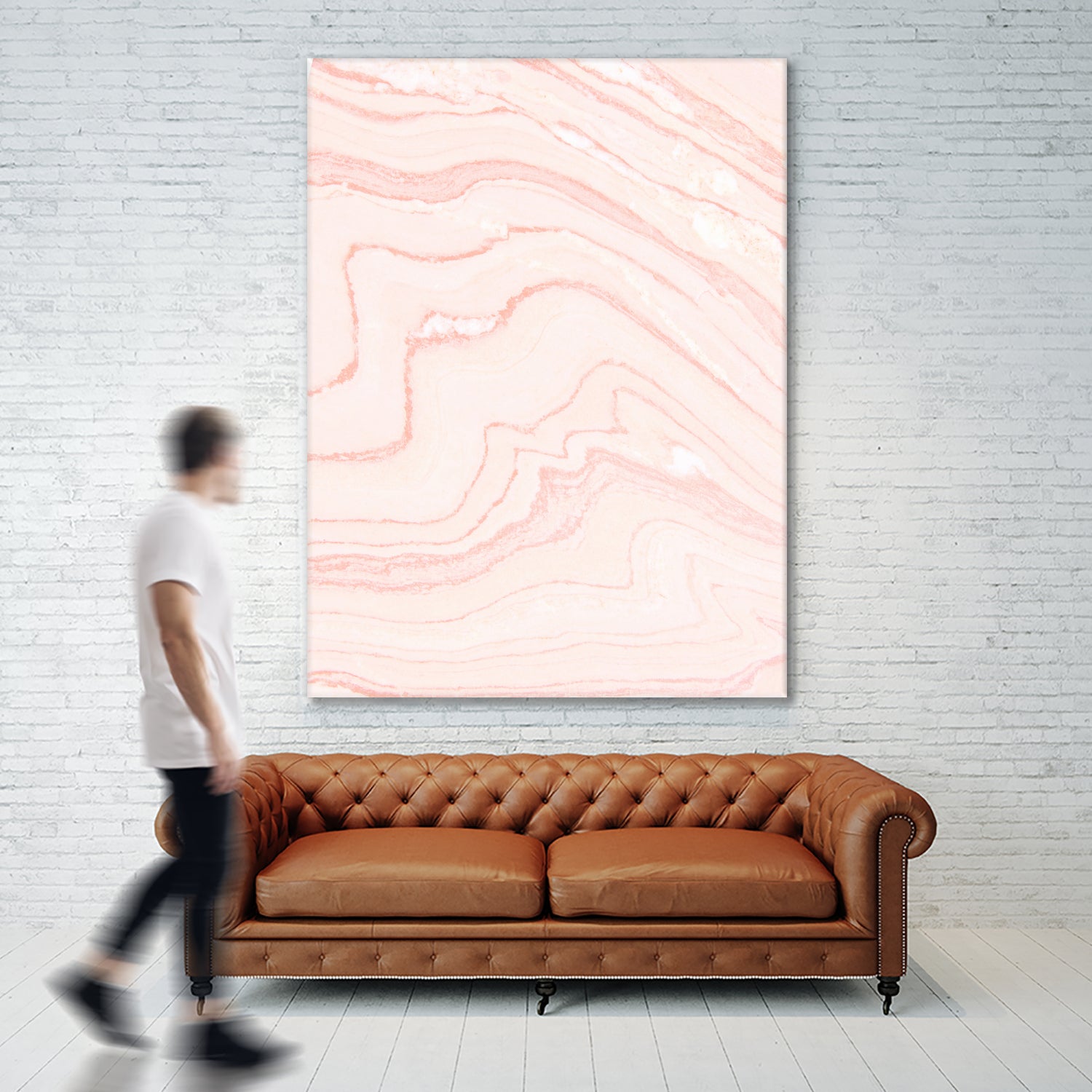 Blush Marble by Rebecca Allen on GIANT ART - pink mixed media