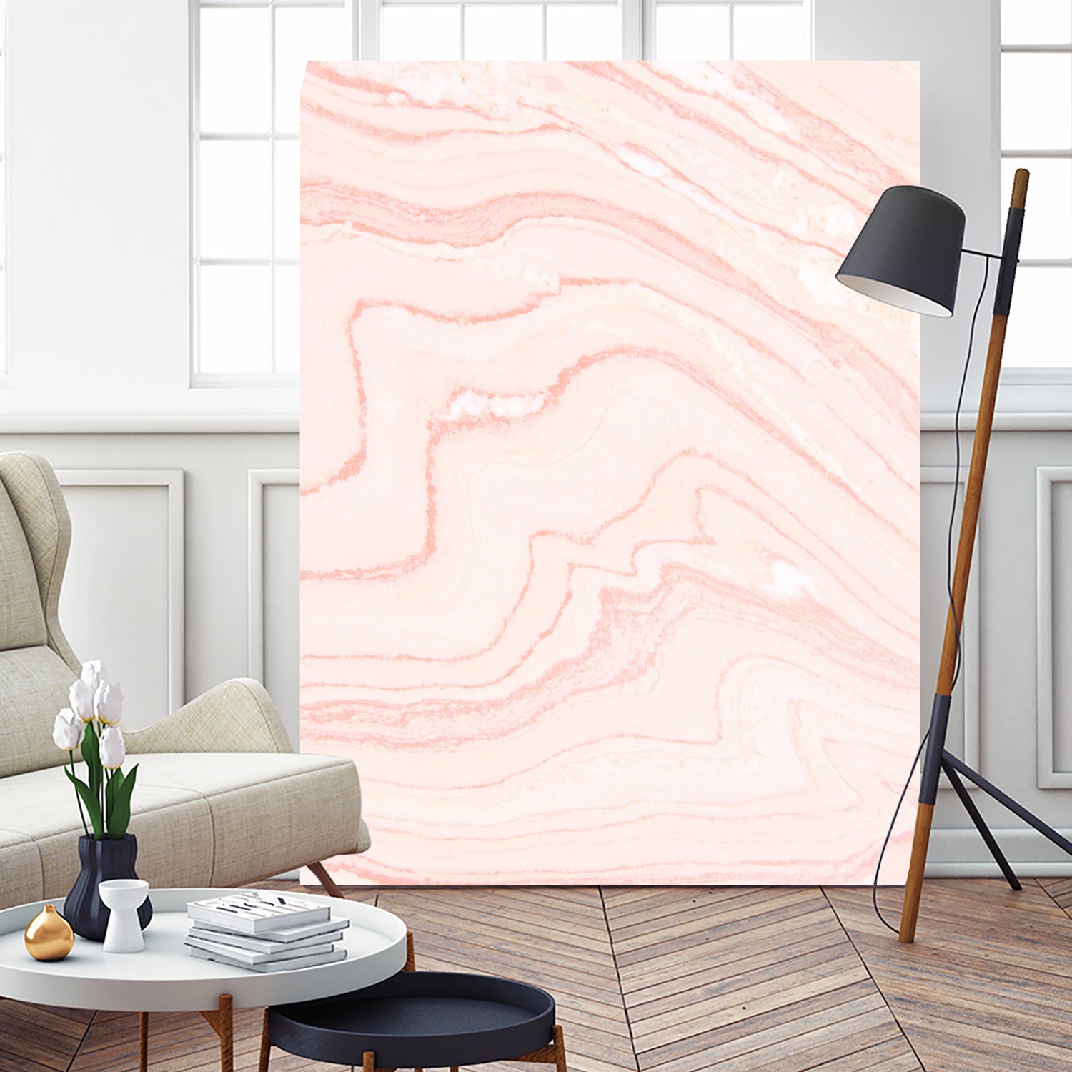 Blush Marble by Rebecca Allen on GIANT ART - pink mixed media