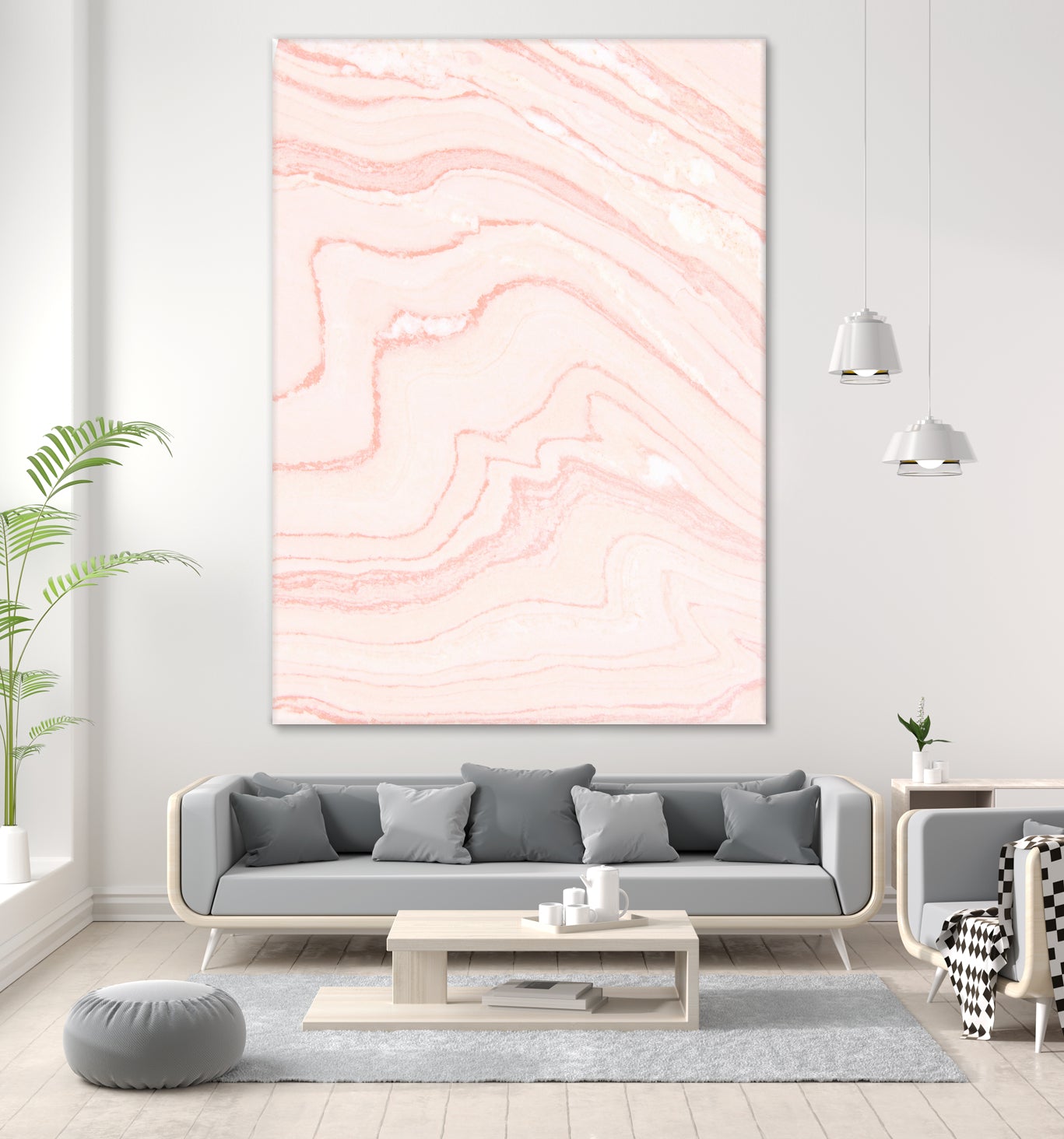 Blush Marble by Rebecca Allen on GIANT ART - pink mixed media