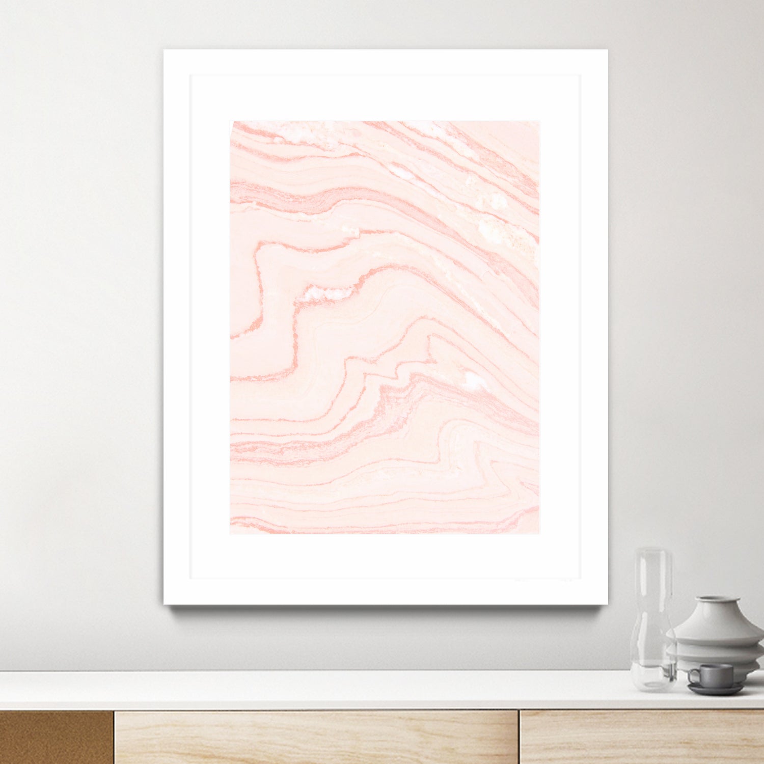 Blush Marble by Rebecca Allen on GIANT ART - pink mixed media