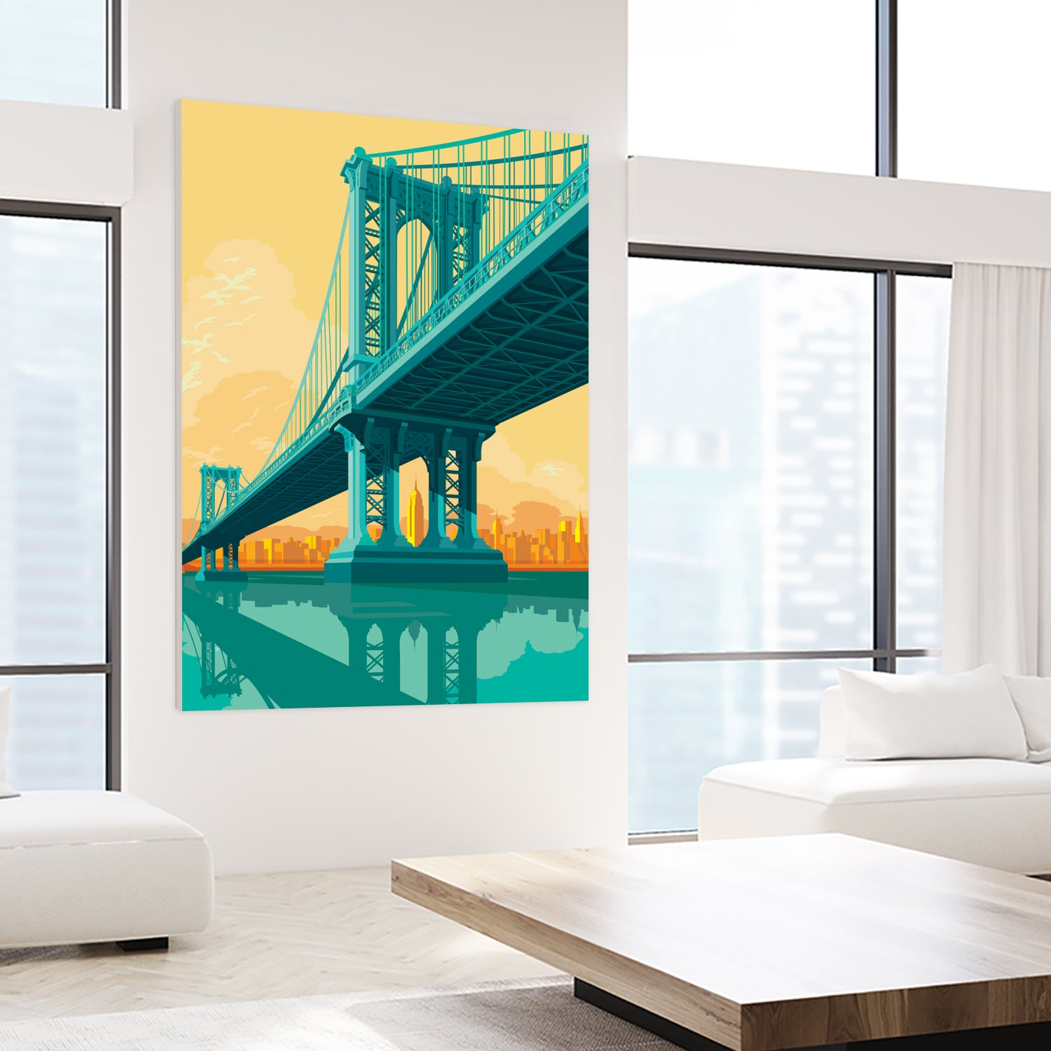 Manhattan Bridge by Remko Heemskerk on GIANT ART - vector illustration