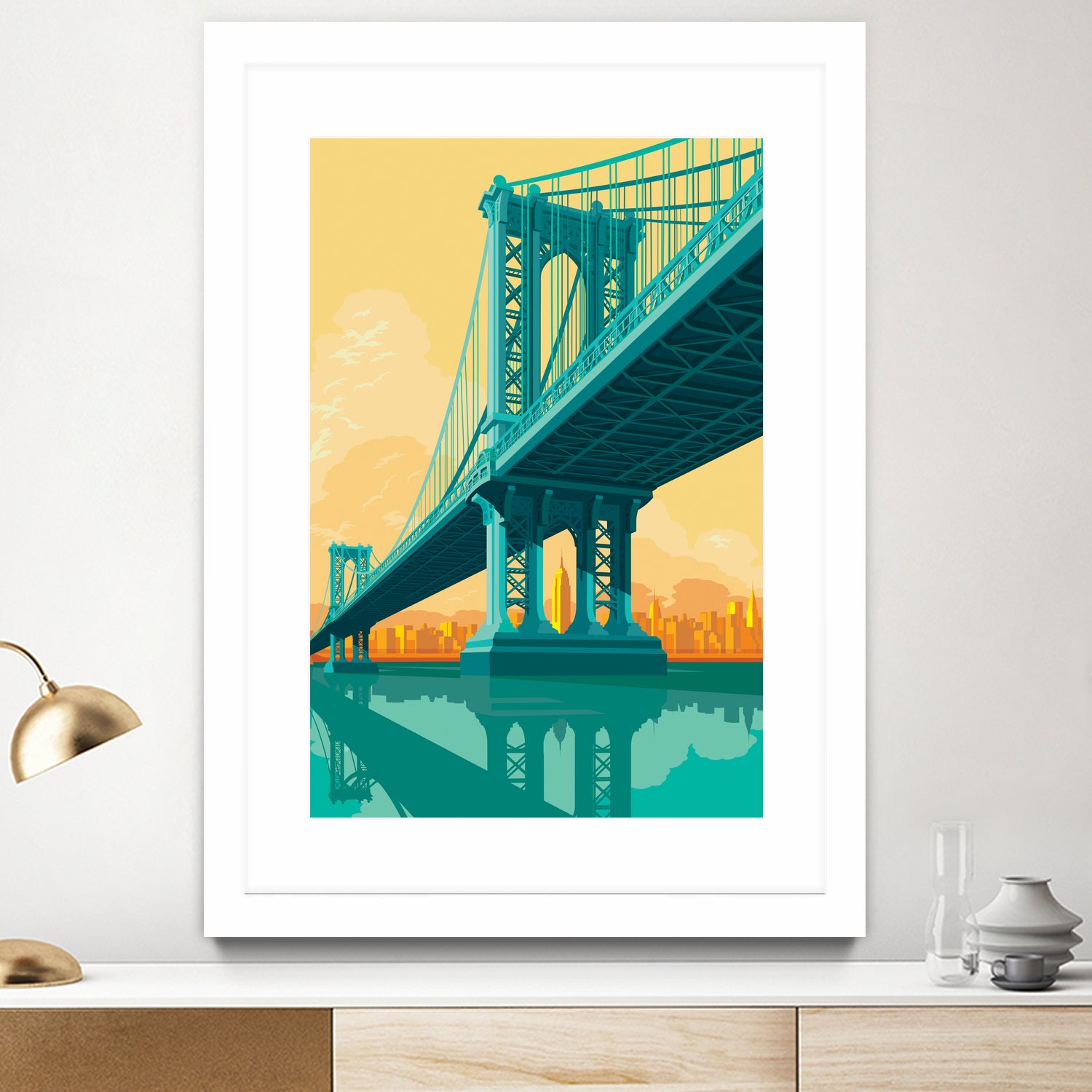 Manhattan Bridge by Remko Heemskerk on GIANT ART - vector illustration