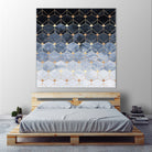 Blue hexagons and diamonds by Elisabeth Fredriksson on GIANT ART - blue digital painting