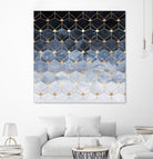 Blue hexagons and diamonds by Elisabeth Fredriksson on GIANT ART - blue digital painting