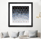 Blue hexagons and diamonds by Elisabeth Fredriksson on GIANT ART - blue digital painting