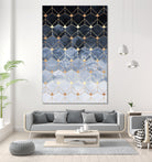 Blue hexagons and diamonds by Elisabeth Fredriksson on GIANT ART - blue digital painting