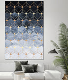 Blue hexagons and diamonds by Elisabeth Fredriksson on GIANT ART - blue digital painting