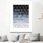 Blue hexagons and diamonds by Elisabeth Fredriksson on GIANT ART - blue digital painting