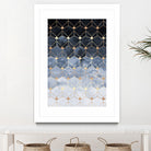 Blue hexagons and diamonds by Elisabeth Fredriksson on GIANT ART - blue digital painting