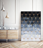 Blue hexagons and diamonds by Elisabeth Fredriksson on GIANT ART - blue digital painting