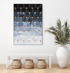 Blue hexagons and diamonds by Elisabeth Fredriksson on GIANT ART - blue digital painting