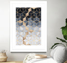 Soft Blue Gradient Cubes by Elisabeth Fredriksson on GIANT ART - blue digital painting