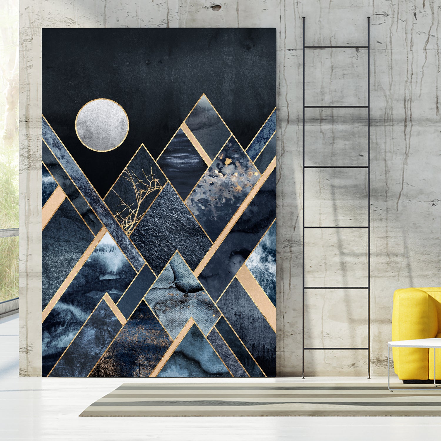 Stormy Mountains by Elisabeth Fredriksson on GIANT ART - blue mixed media