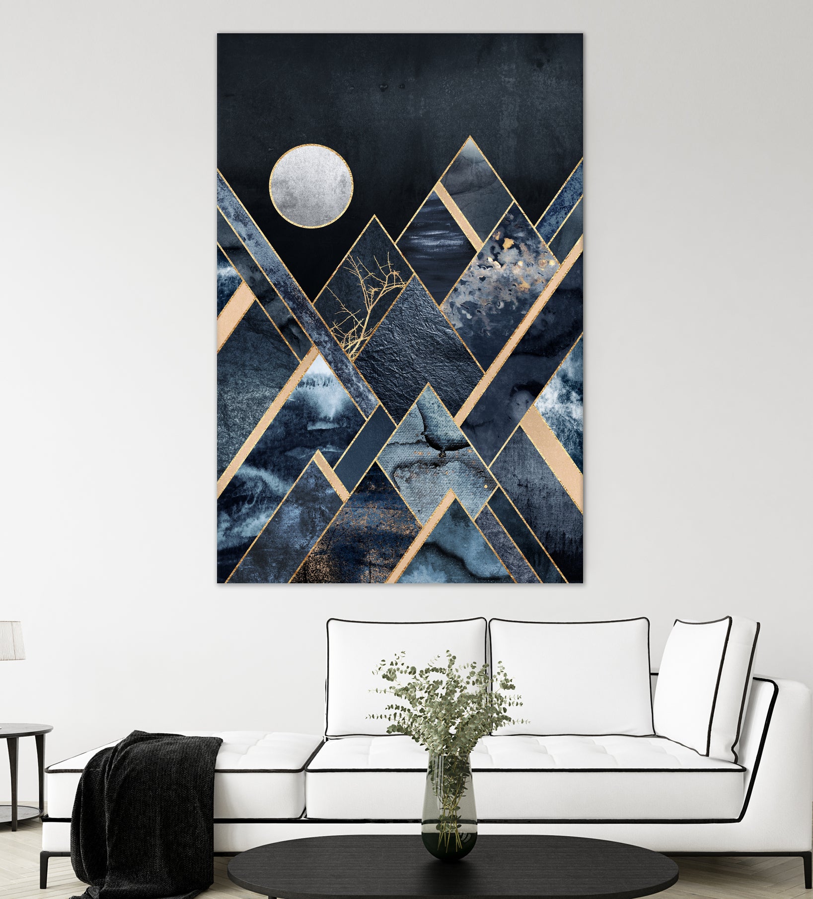 Stormy Mountains by Elisabeth Fredriksson on GIANT ART - blue mixed media