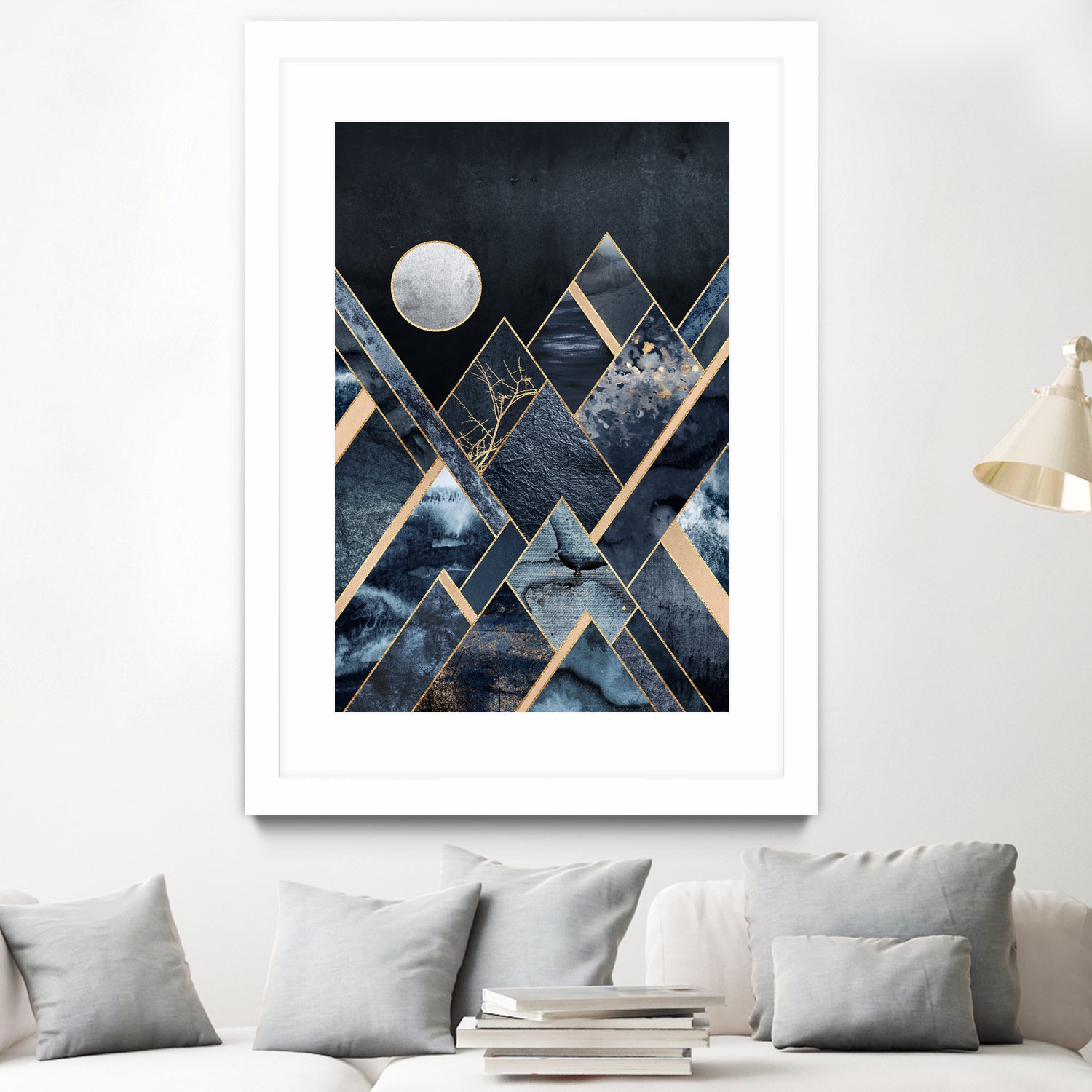 Stormy Mountains by Elisabeth Fredriksson on GIANT ART - blue mixed media