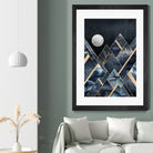 Stormy Mountains by Elisabeth Fredriksson on GIANT ART - blue mixed media