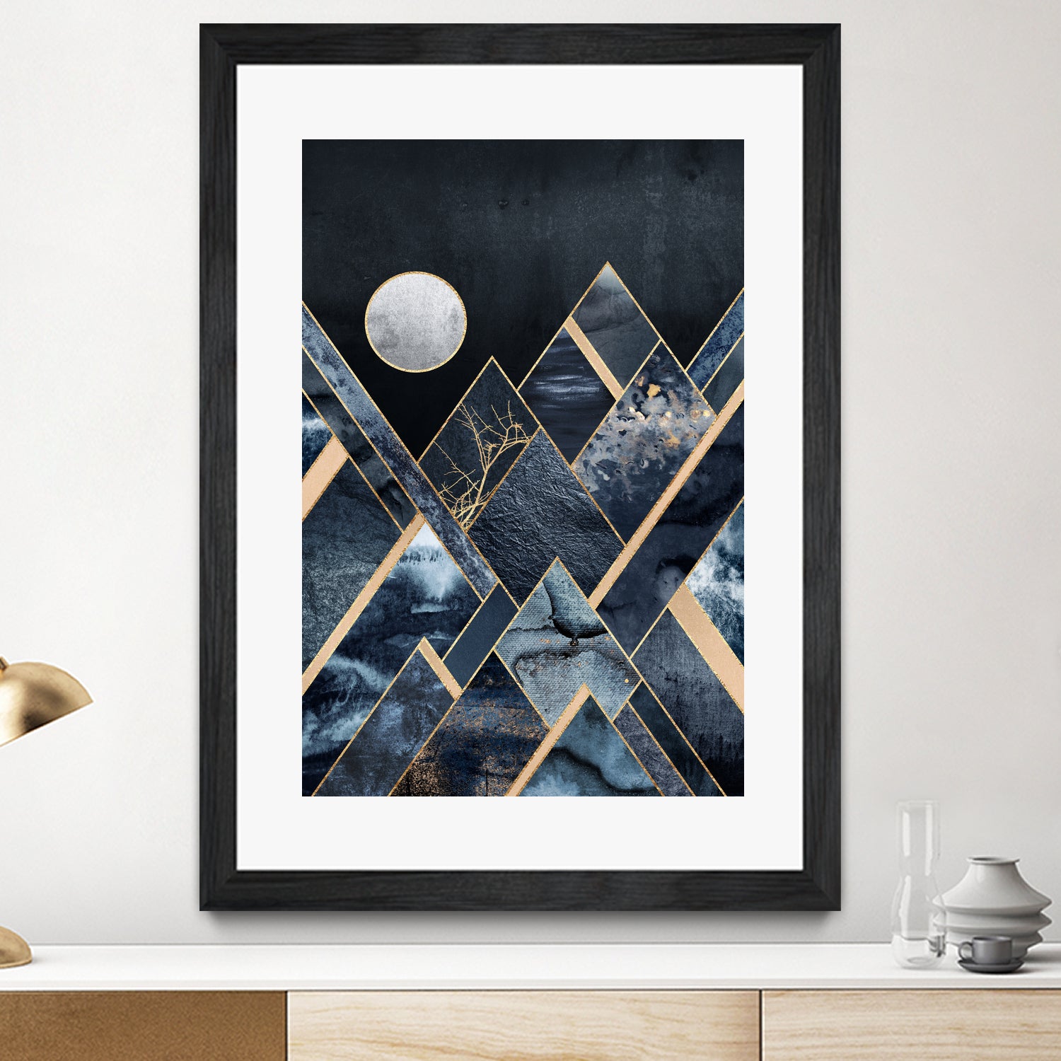 Stormy Mountains by Elisabeth Fredriksson on GIANT ART - blue mixed media