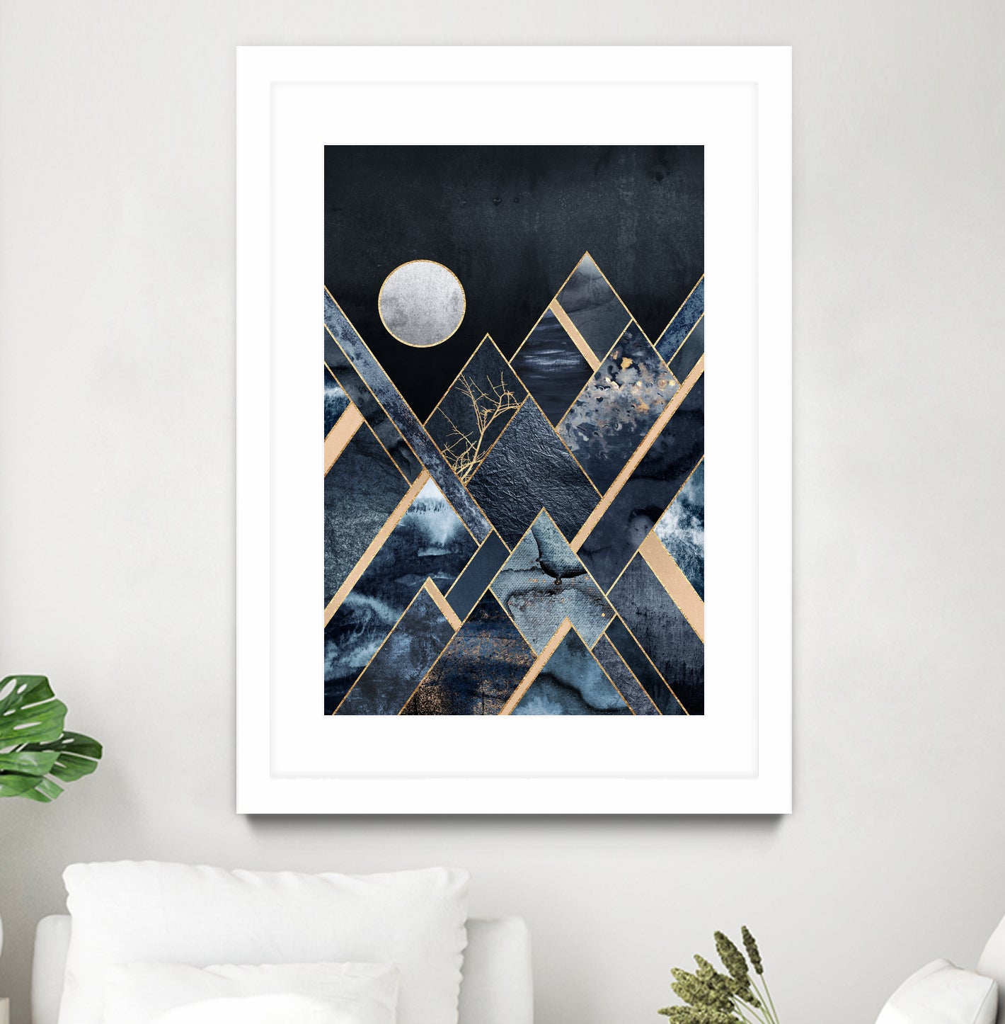 Stormy Mountains by Elisabeth Fredriksson on GIANT ART - blue mixed media