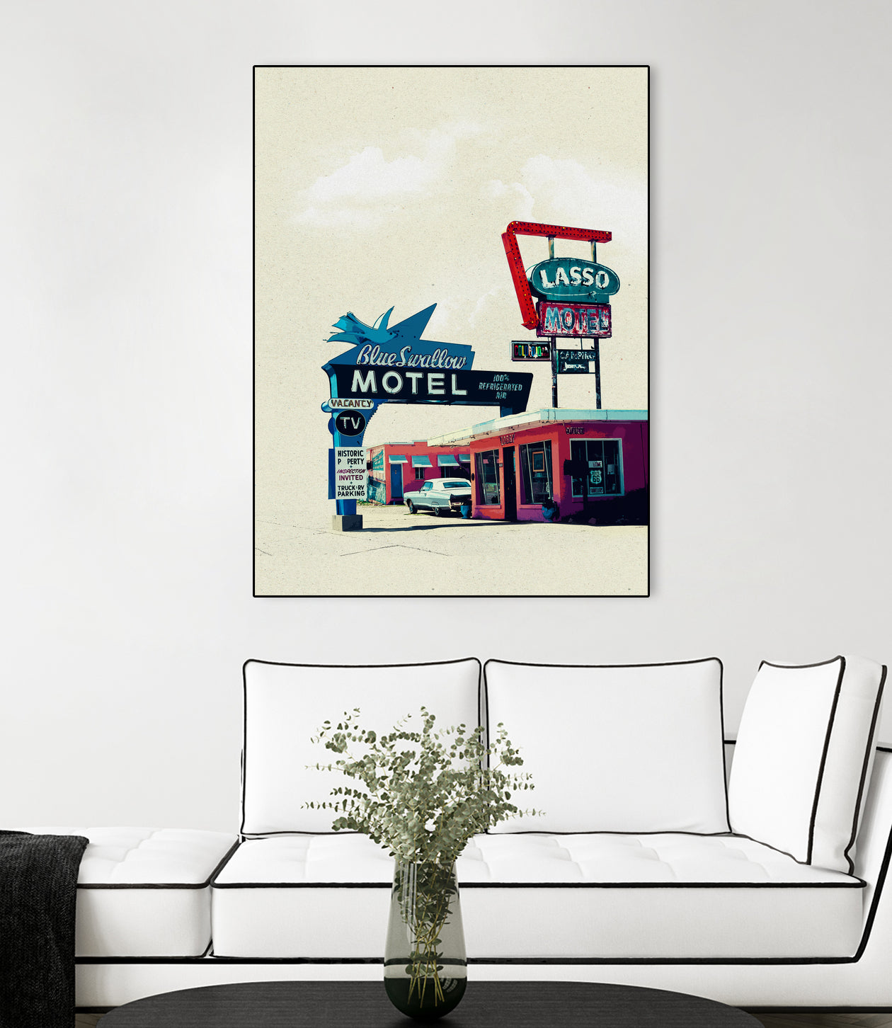 Blue Swallow Motel by Tim Jarosz on GIANT ART - photo illustration