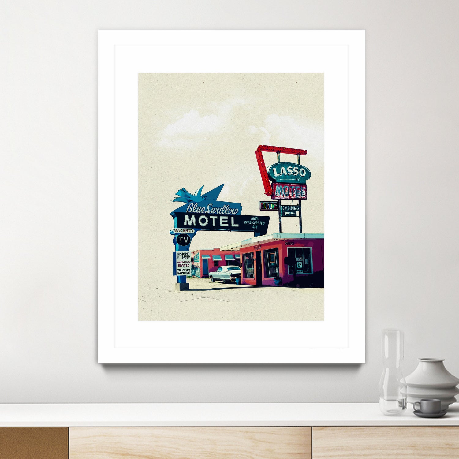 Blue Swallow Motel by Tim Jarosz on GIANT ART - photo illustration