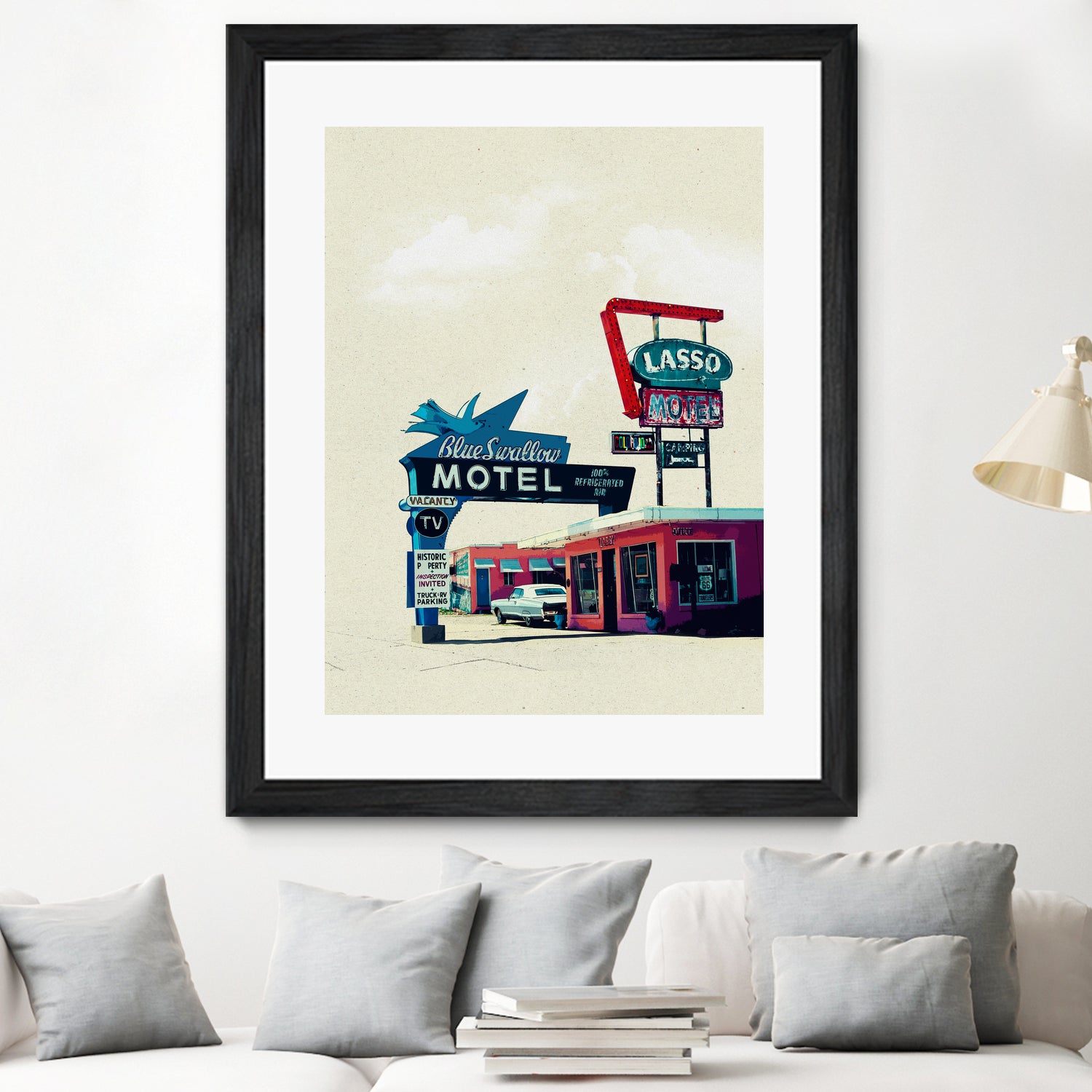 Blue Swallow Motel by Tim Jarosz on GIANT ART - photo illustration