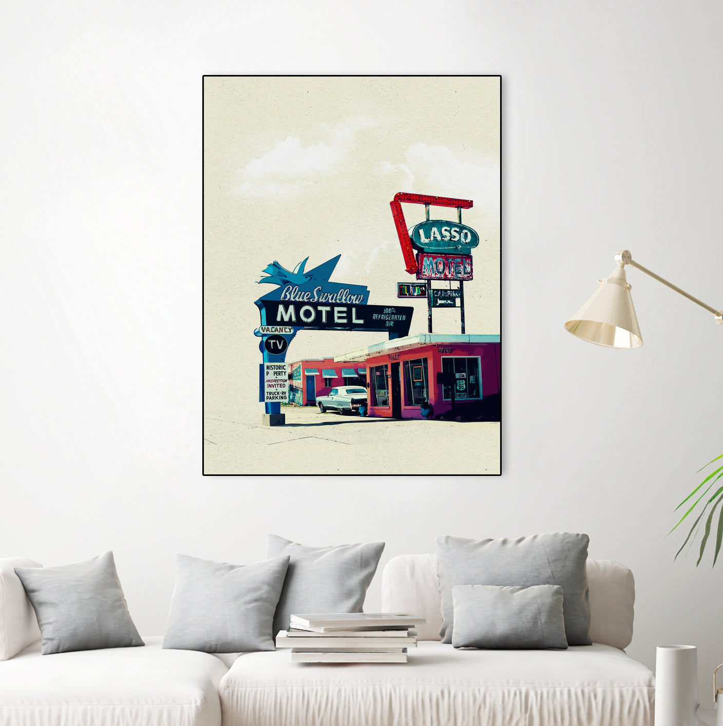 Blue Swallow Motel by Tim Jarosz on GIANT ART - photo illustration