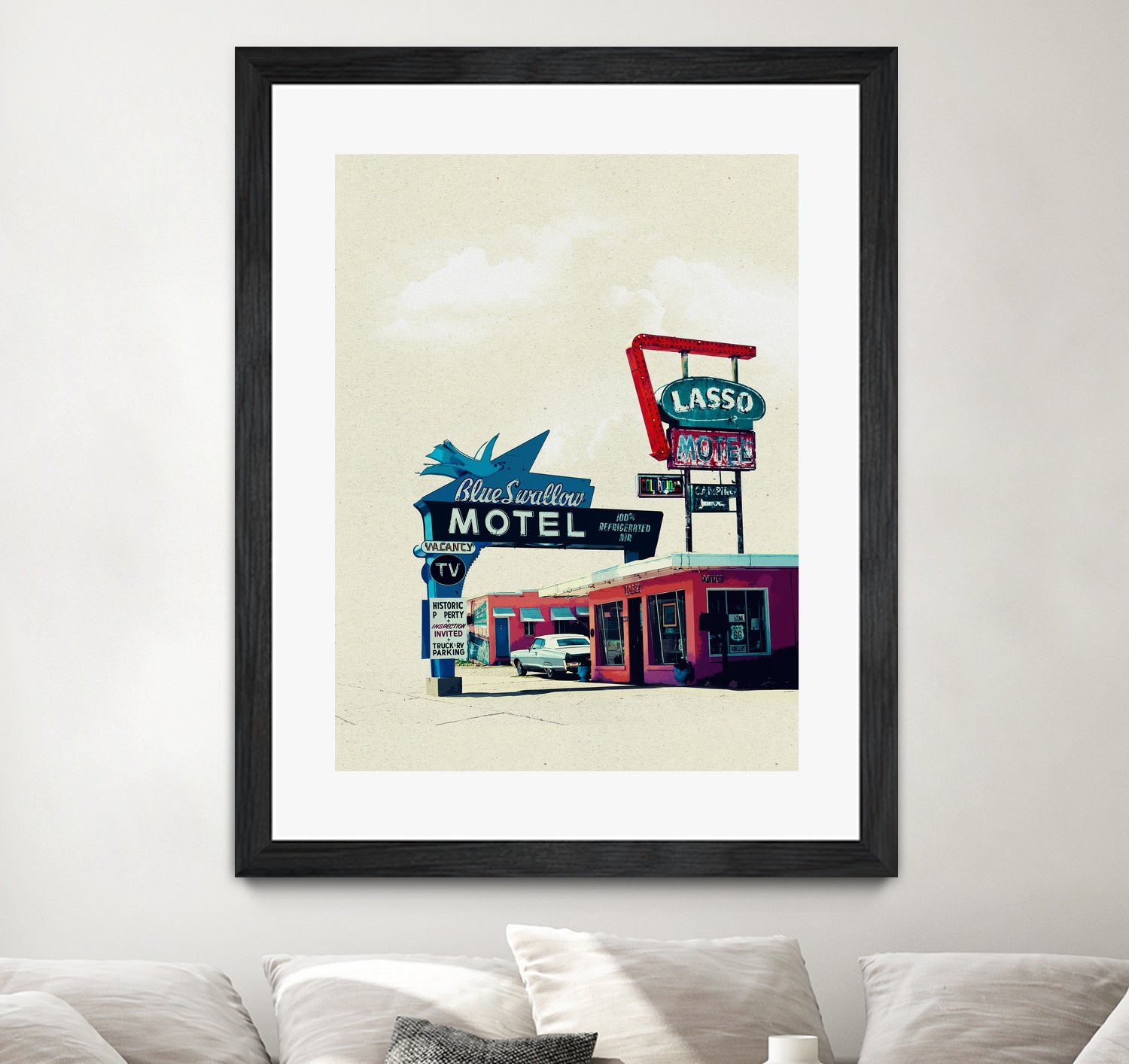 Blue Swallow Motel by Tim Jarosz on GIANT ART - photo illustration