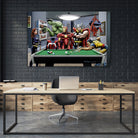 Afterhours: Marvel Superheroes Relax Playing Pool by Dan Avenell on GIANT ART - green digital painting