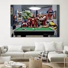 Afterhours: Marvel Superheroes Relax Playing Pool by Dan Avenell on GIANT ART - green digital painting