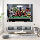 Afterhours: Marvel Superheroes Relax Playing Pool by Dan Avenell on GIANT ART - green digital painting