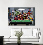 Afterhours: Marvel Superheroes Relax Playing Pool by Dan Avenell on GIANT ART - green digital painting