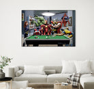 Afterhours: Marvel Superheroes Relax Playing Pool by Dan Avenell on GIANT ART - green digital painting