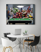 Afterhours: Marvel Superheroes Relax Playing Pool by Dan Avenell on GIANT ART - green digital painting