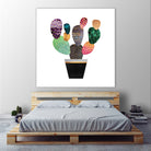 Pretty Cactus by Elisabeth Fredriksson on GIANT ART - blue mixed media