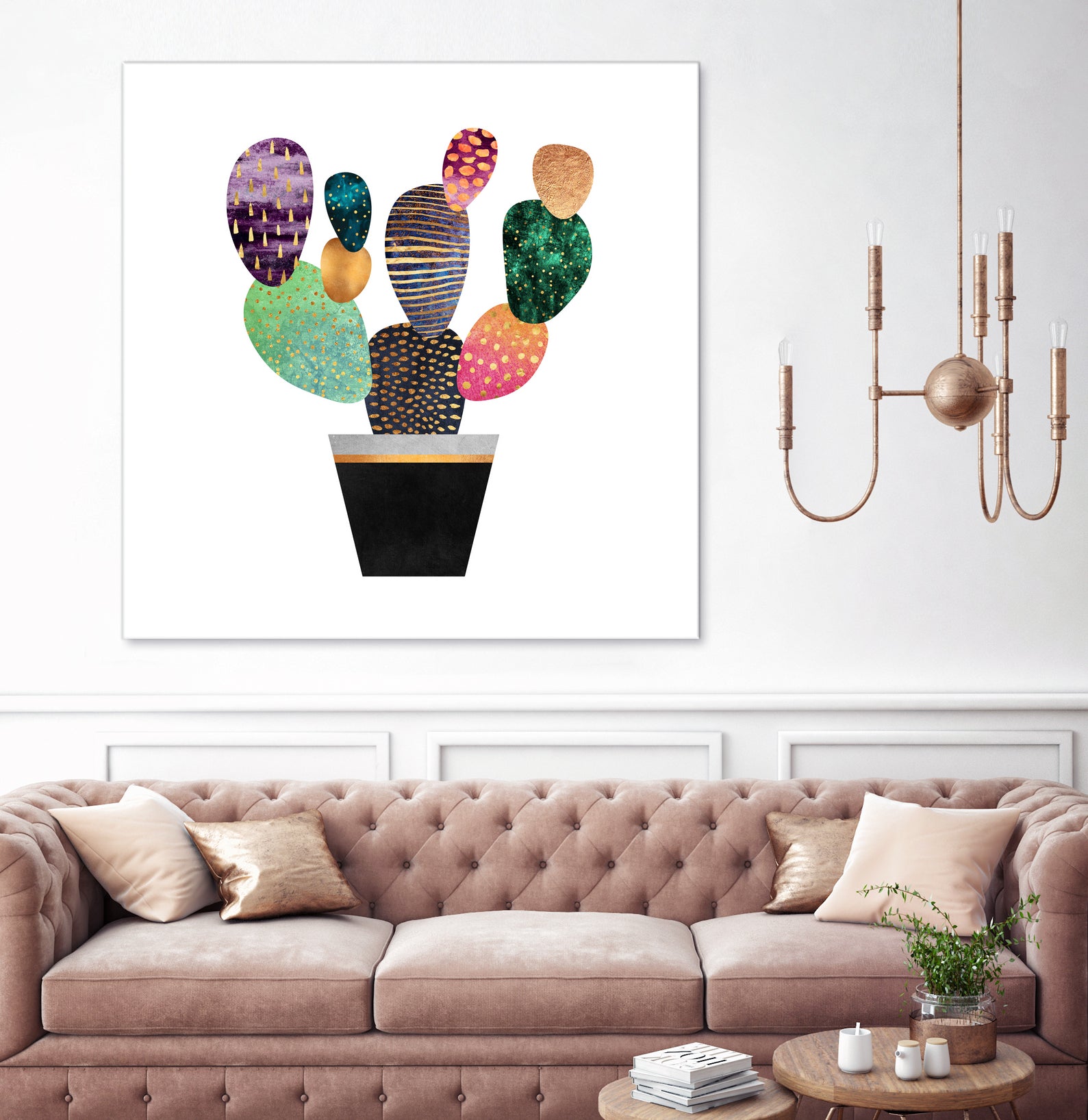 Pretty Cactus by Elisabeth Fredriksson on GIANT ART - blue mixed media