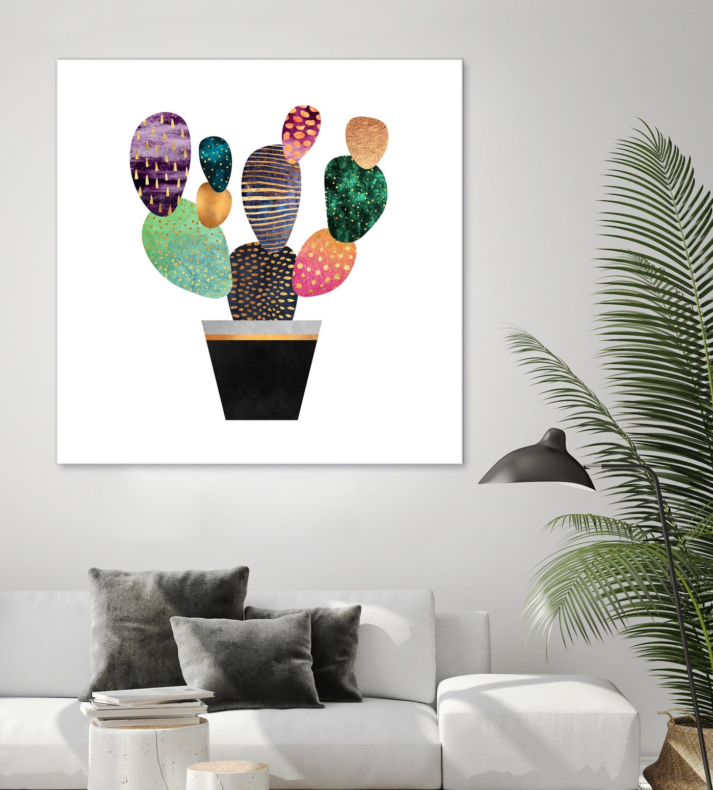 Pretty Cactus by Elisabeth Fredriksson on GIANT ART - blue mixed media