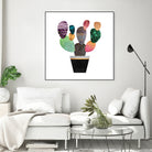 Pretty Cactus by Elisabeth Fredriksson on GIANT ART - blue mixed media