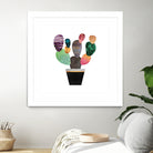 Pretty Cactus by Elisabeth Fredriksson on GIANT ART - blue mixed media